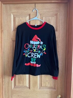 Christmas Crew Kids' Long-Sleeve Holiday Tee - Black/Red